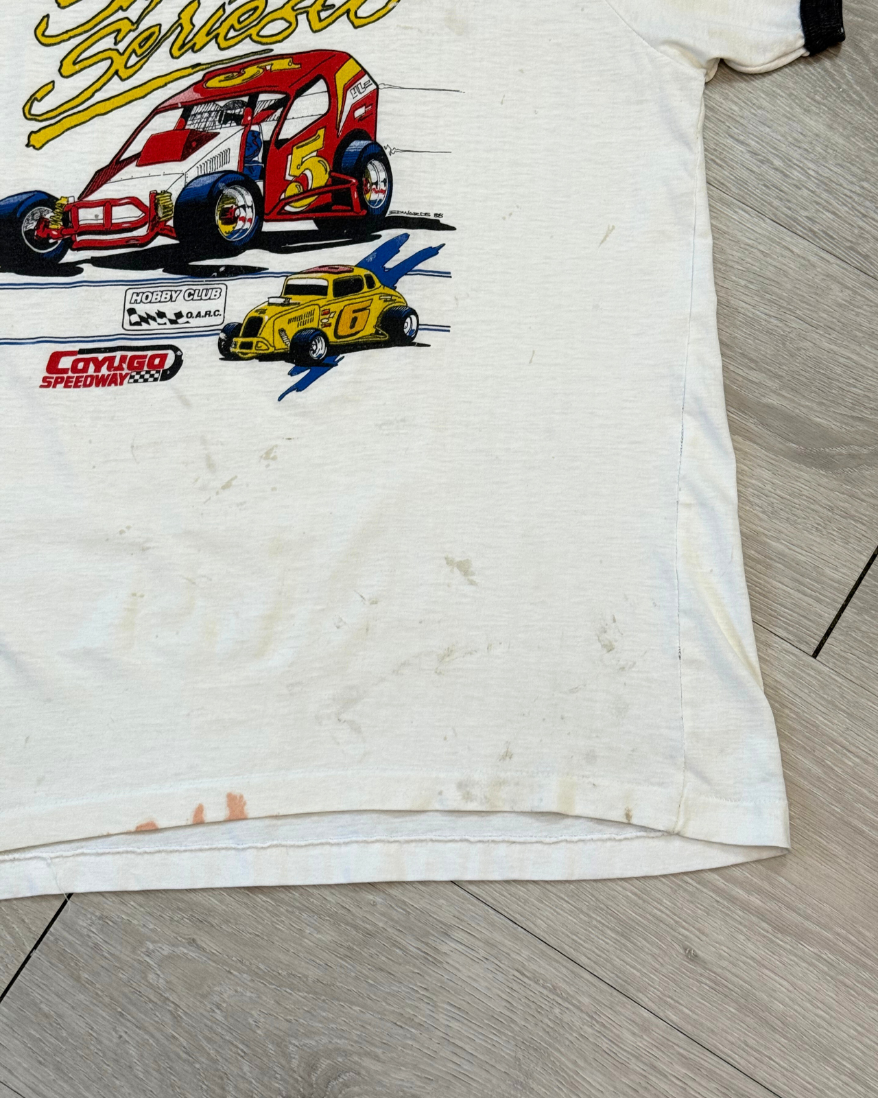 
                  
                    Rare Vintage '88 Super Series Cayuga Speedway Ringer T-Shirt - Size L
                  
                