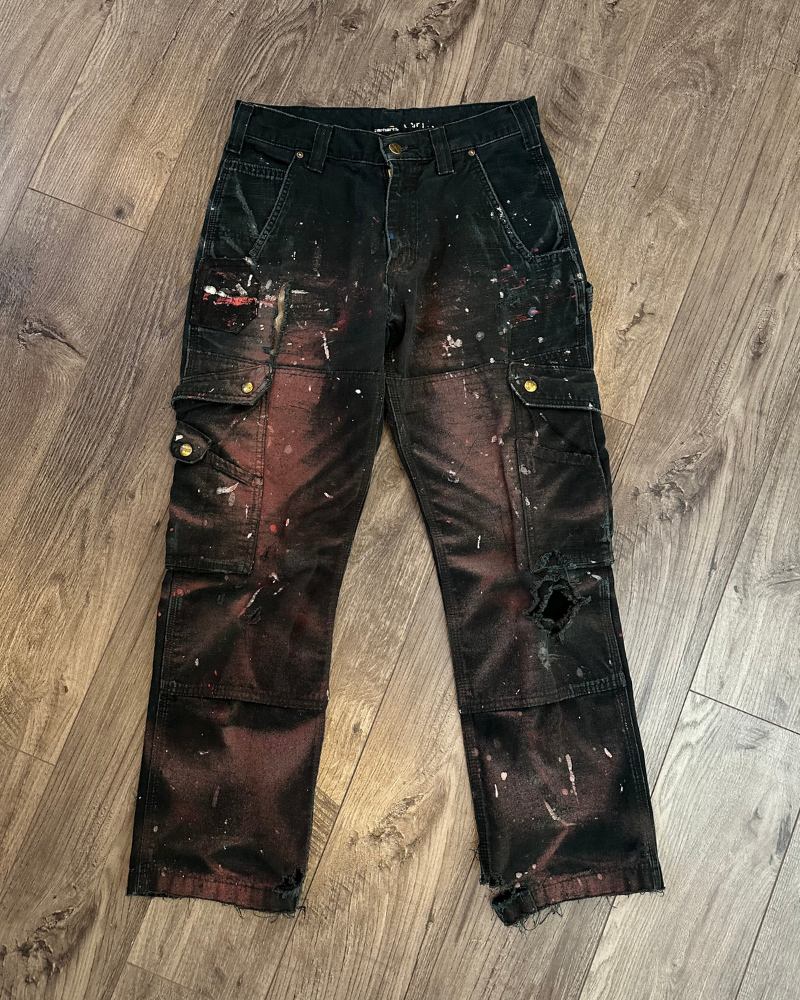 Carhartt Double Knee Painted & Thrashed Carpenter Cargo Pants - Size 30x30