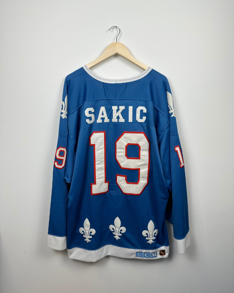 New Vintage Joe Sakic #19 Quebec Nordiques Stitched Hockey Jersey
