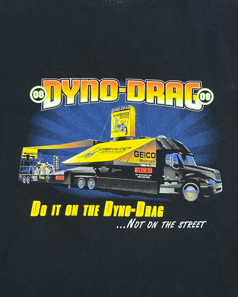 
                  
                    Vintage '08 Geico Motocycles Dyno Drag Winner T-Shirt - Size XL
                  
                