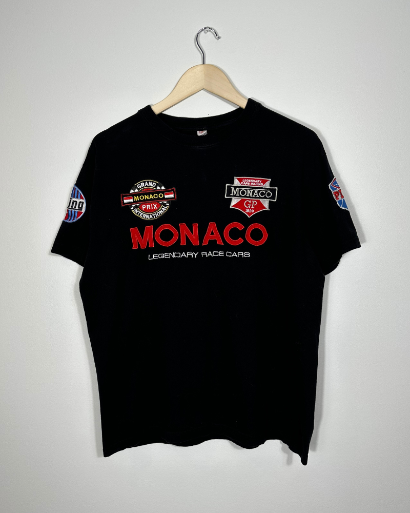 Vintage Monaco Grand Prix Racing Patch T-Shirt - Size XL