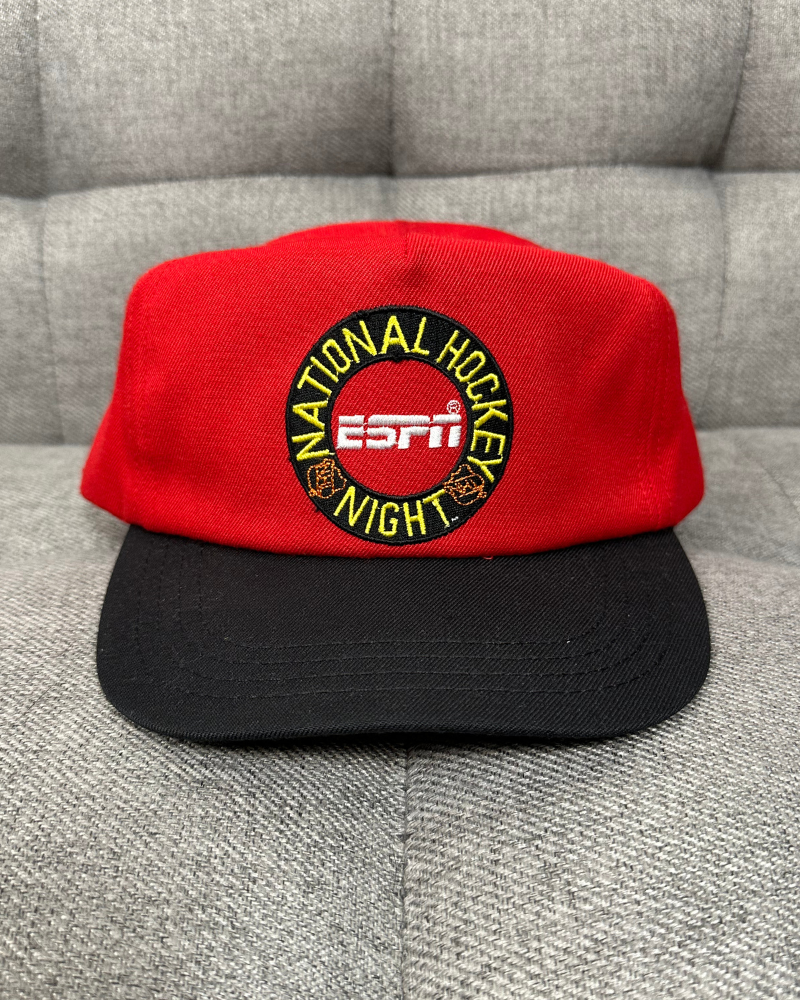 New - Vintage 90's ESPN National Hockey Night Strap Back Hat