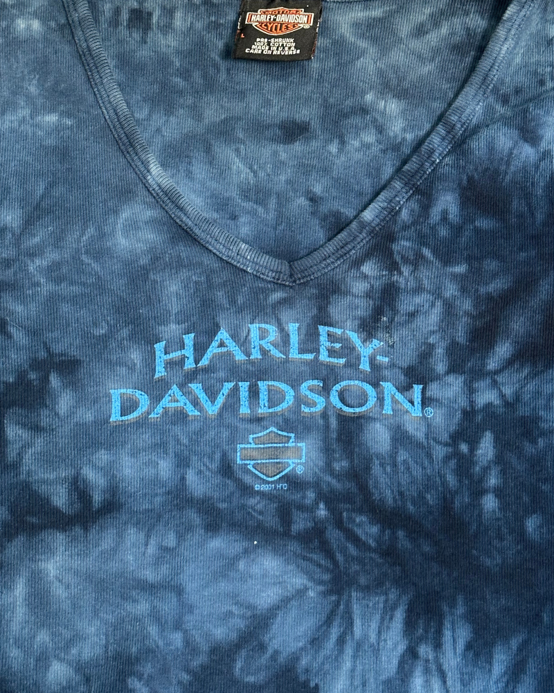 
                  
                    Vintage '01 Harley Davidson Trev Deeley Vancouver BC Women's Open V-Neck Shirt - Size L
                  
                