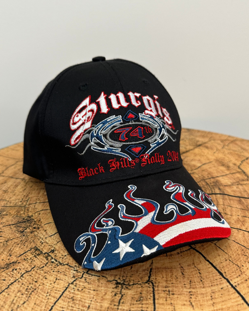 New - Sturgis 74th Black Hills South Dakota Motorcycle Rally '14 Strap Back Cap Hat