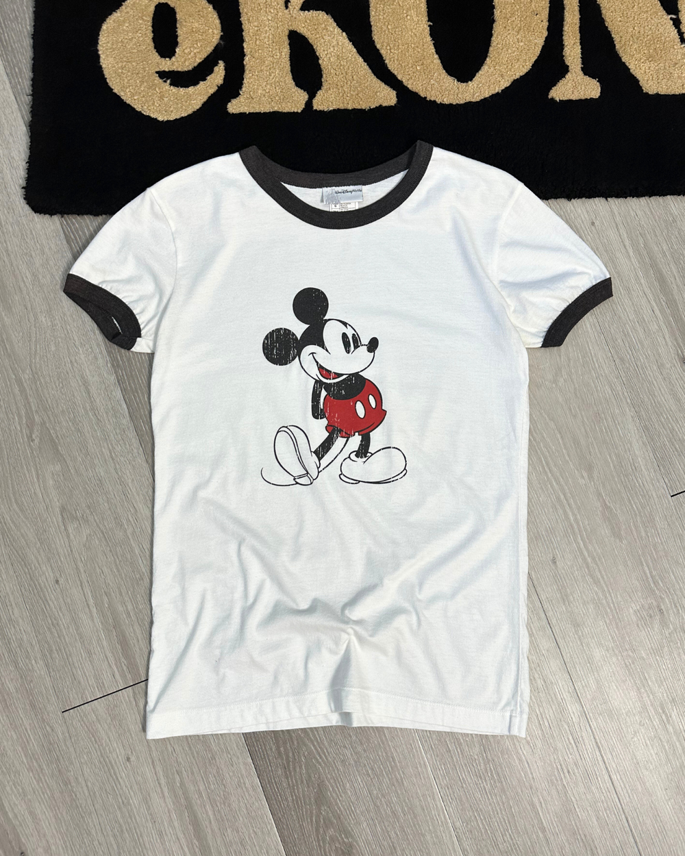 Vintage Disney Mickey Mouse Ringer T-Shirt Women's - Size L