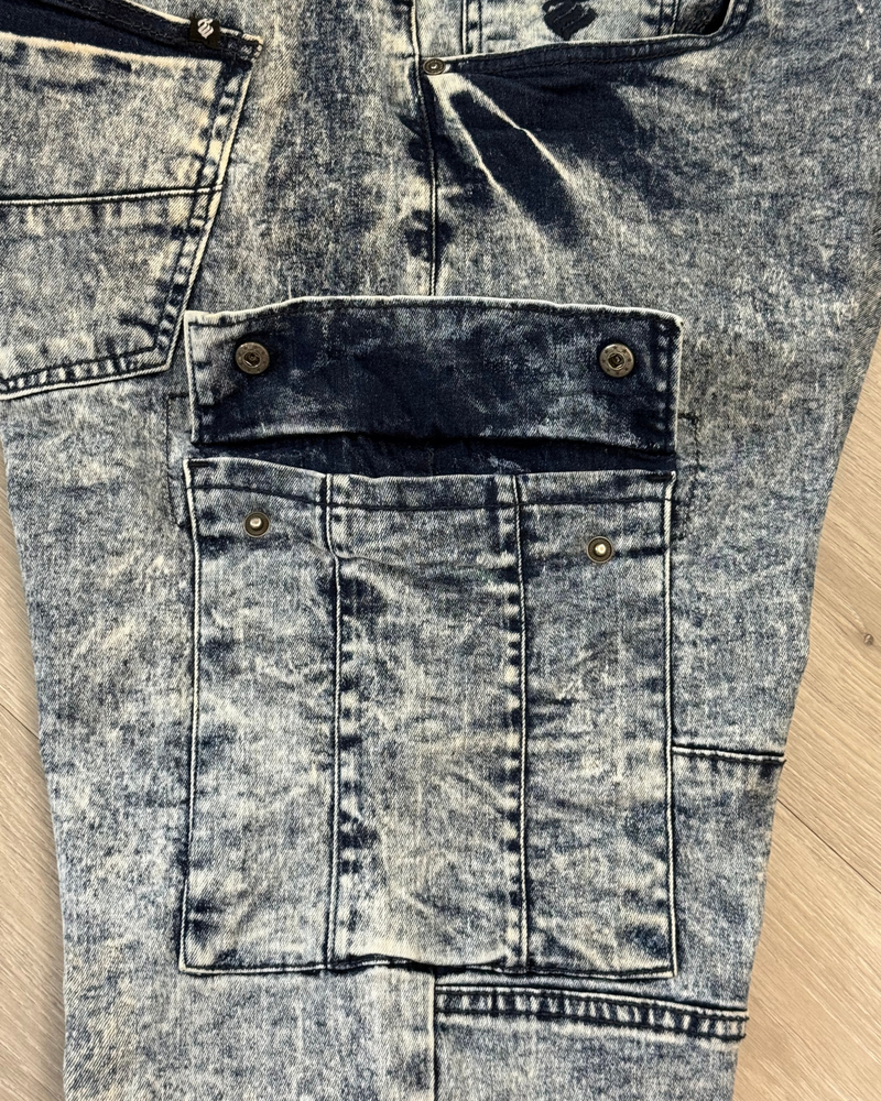 
                  
                    Vintage Rocawear Acid Wash Denim Cargo Shorts - Size 41
                  
                