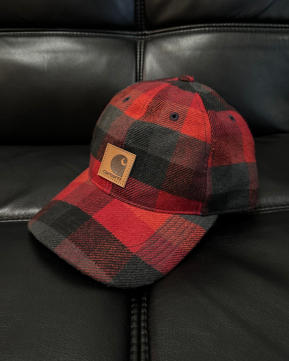 Rare Carhartt Plaid Flannel Strap Back Hat