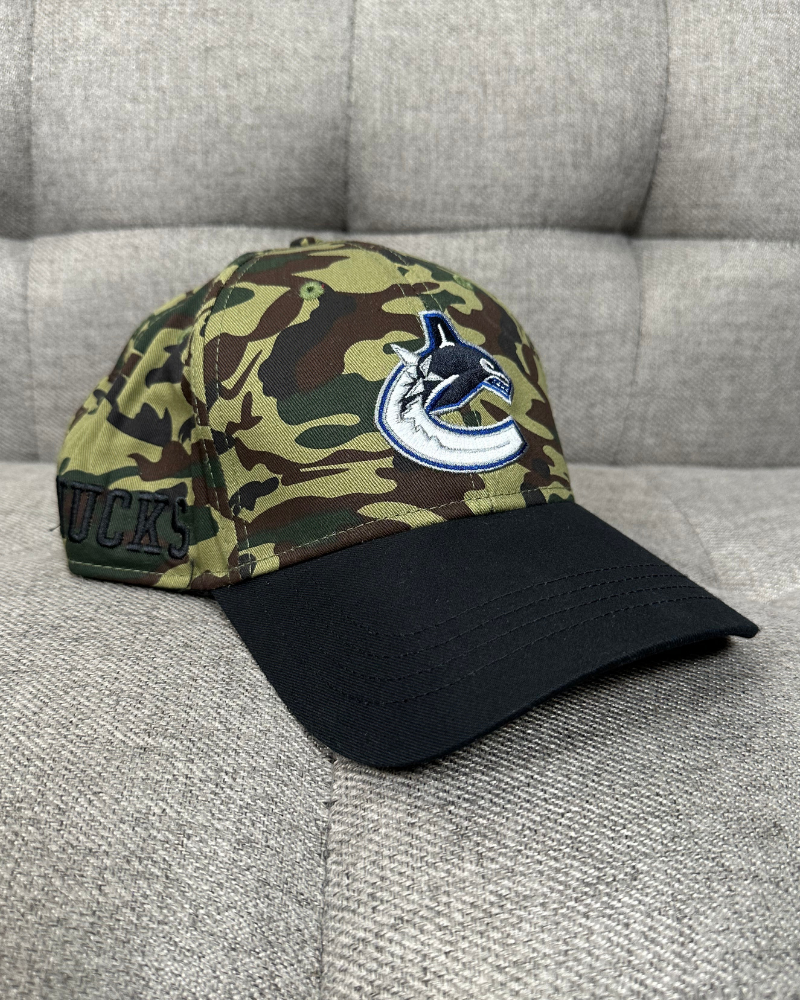 New - Vancouver Canucks NHL Camo Strap Back Cap Hat