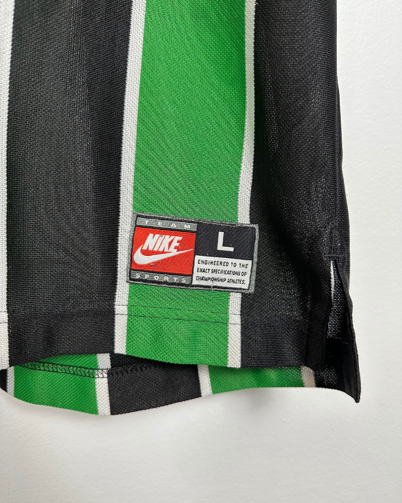 
                  
                    Vintage 90's Nike Striped Green Blank Soccer Jersey - Size L
                  
                