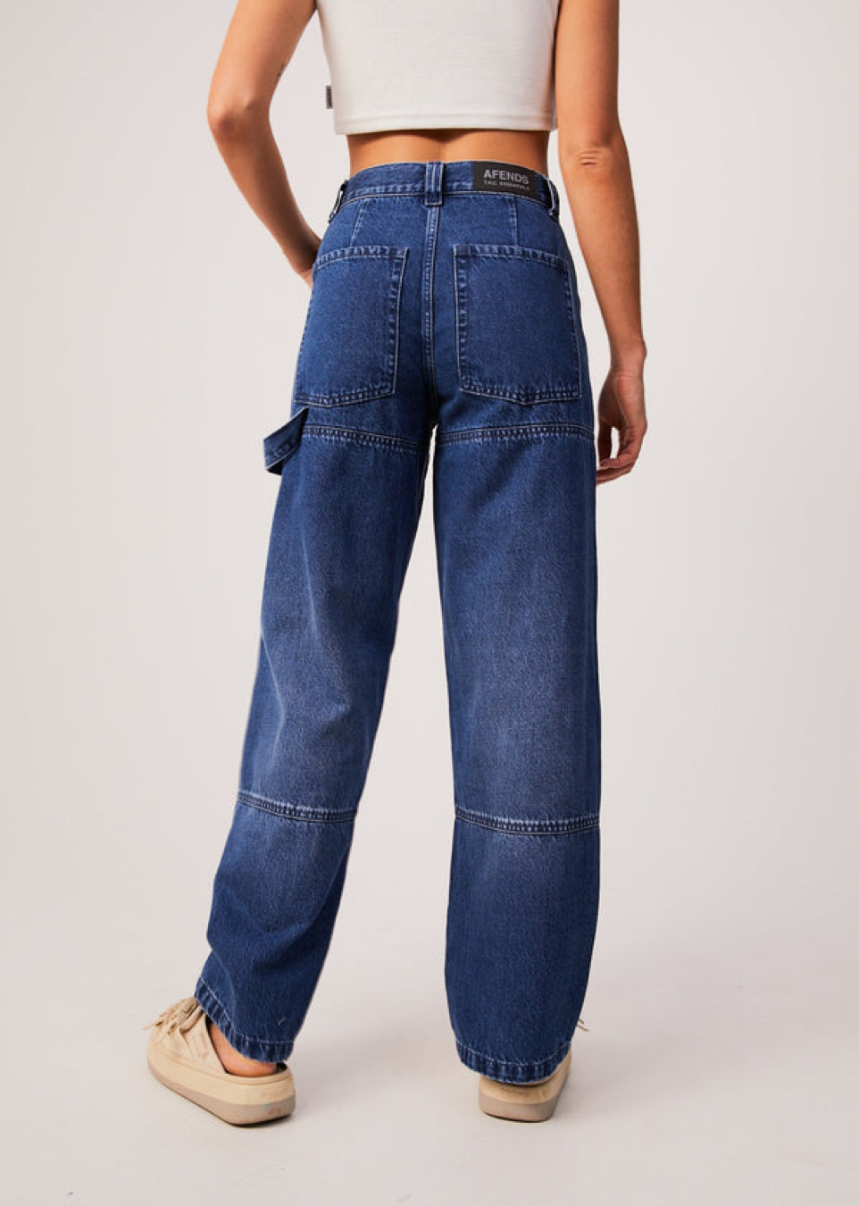 Moss - Women's Organic Denim Carpenter Jeans - Washed Black
