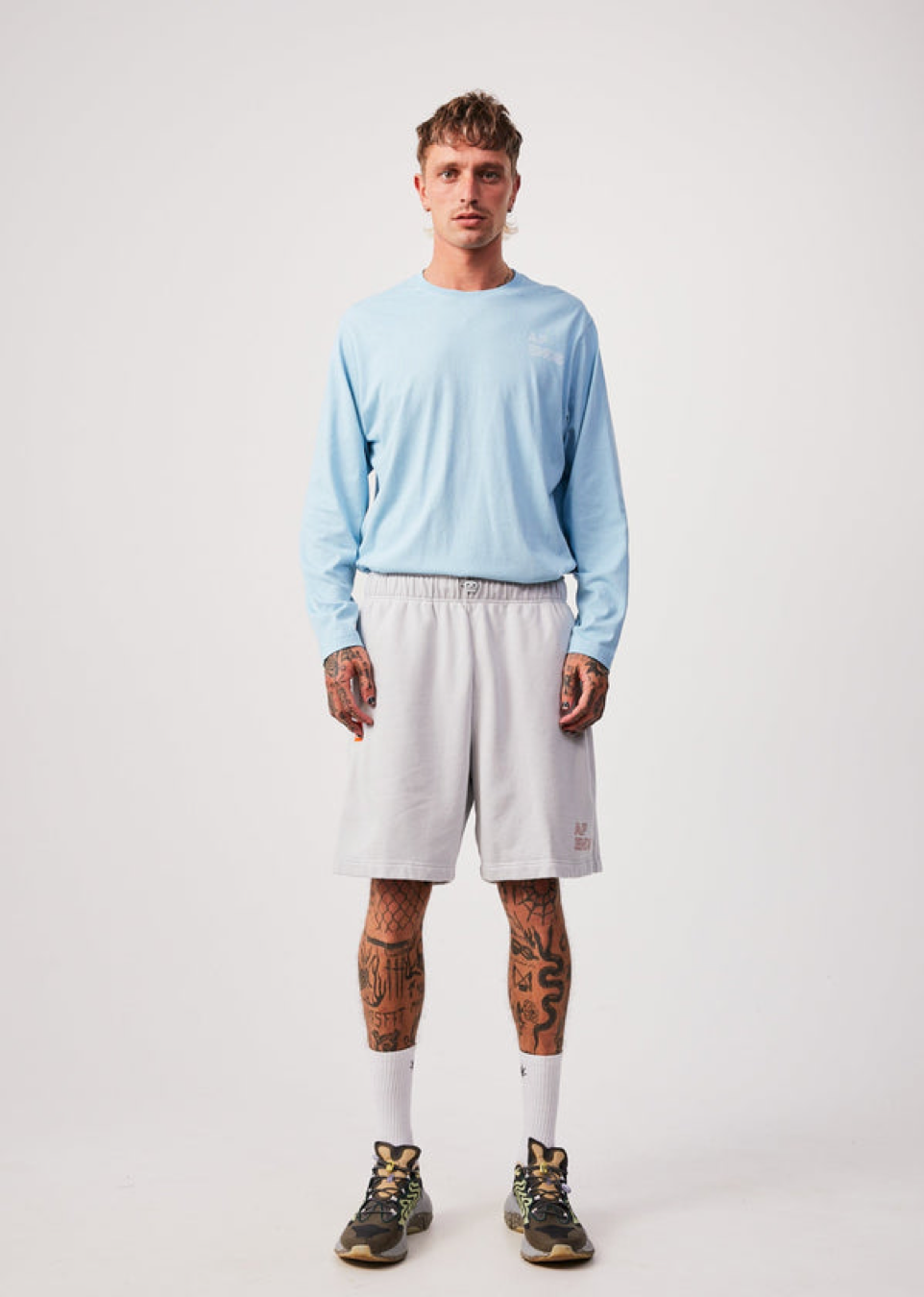 NWT - Afends Conditional Unisex Organic Sweat Short / Smoke