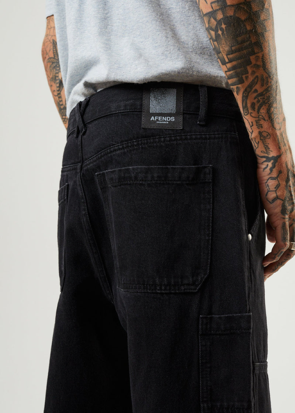 
                  
                    Richmond - Organic Denim Baggy Workwear Jeans / Washed Black
                  
                