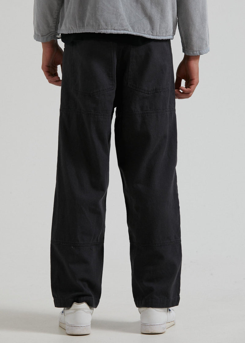 NWT - Afends Foreword Unisex Organic Panelled Pants / Charcoal