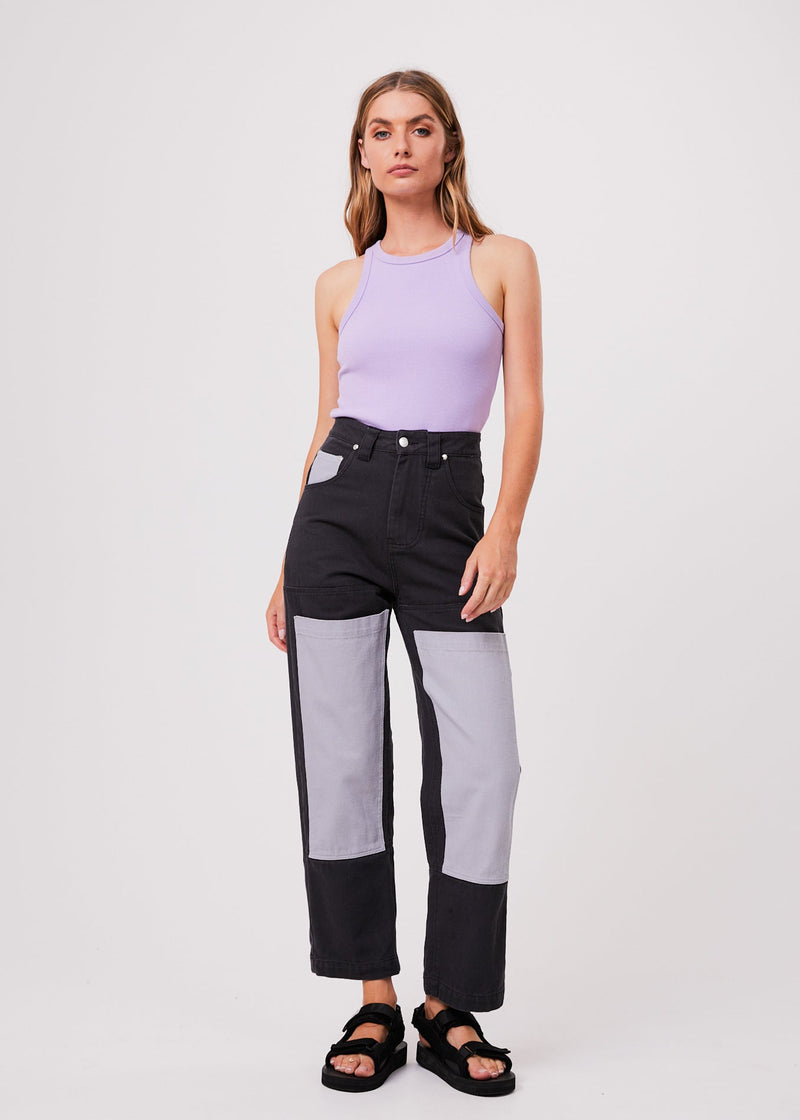 NWT - Afends Foreword Unisex Organic Panelled Pants / Charcoal
