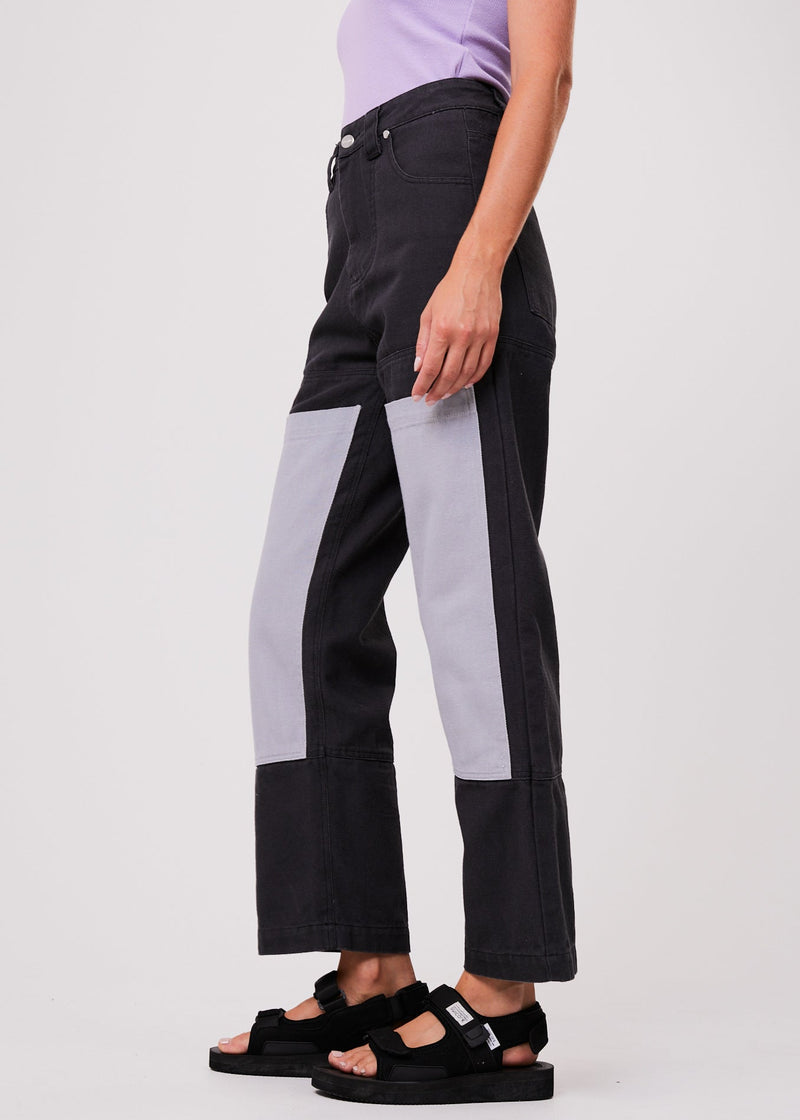 NWT - Afends Foreword Unisex Organic Panelled Pants / Charcoal