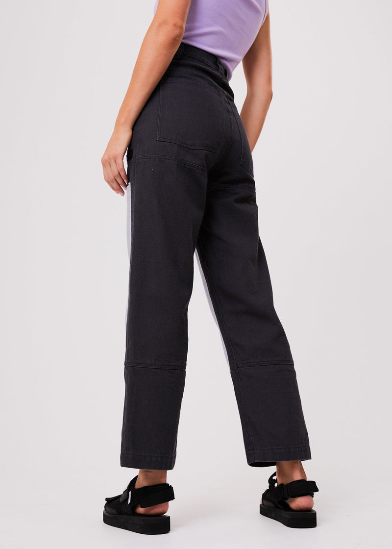 NWT - Afends Foreword Unisex Organic Panelled Pants / Charcoal