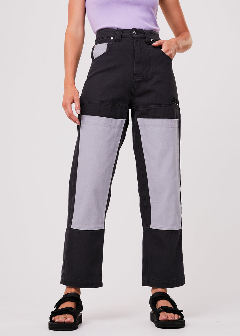 NWT - Afends Foreword Unisex Organic Panelled Pants / Charcoal
